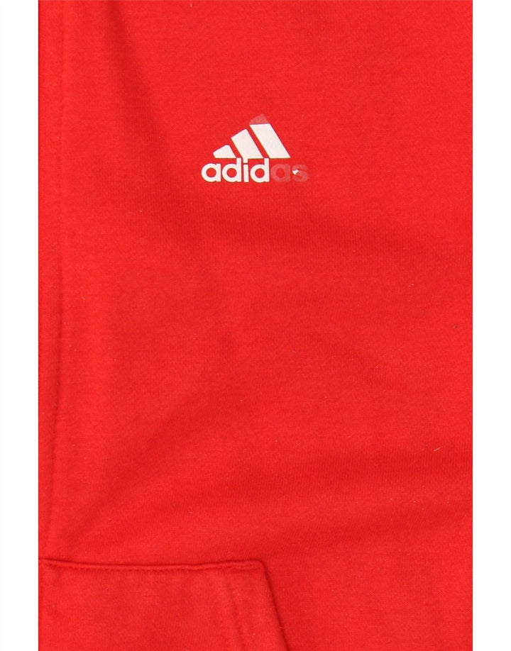 Adidas hættetrøje med lynlås til drenge 9-10 år rød