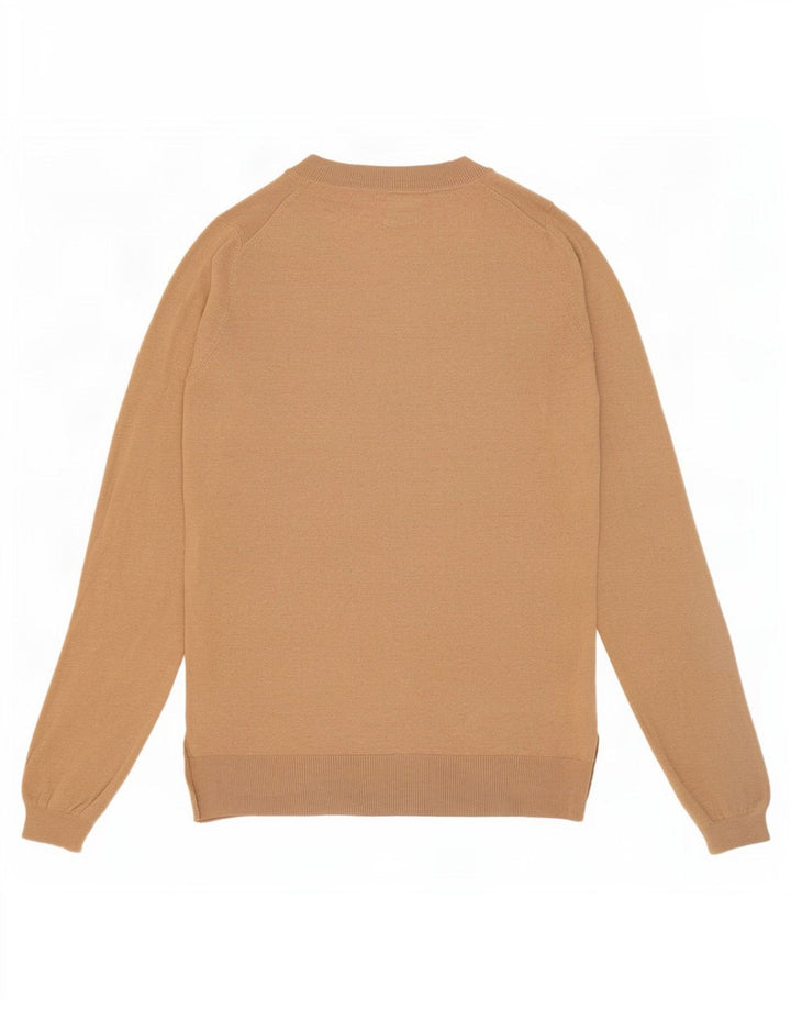 Massimo Dutti Dame V-hals sweater UK 12 Medium Beige Uld