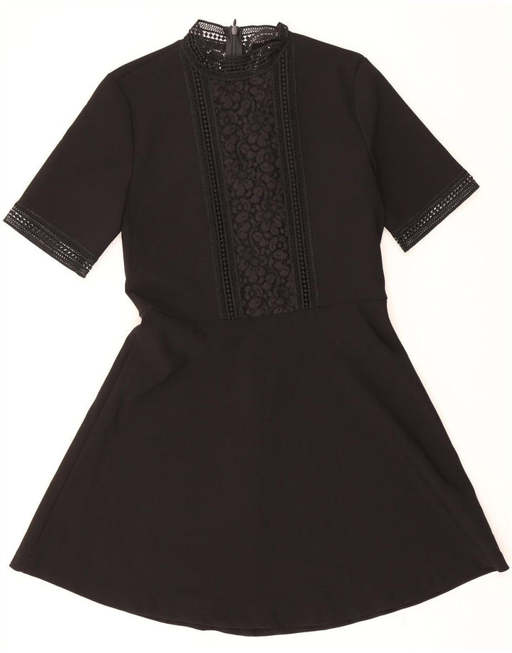 ZARA Womens A-Line Dress UK 10 Small Black Polyester Vintage Zara and Second-Hand Zara from Messina Hembry 