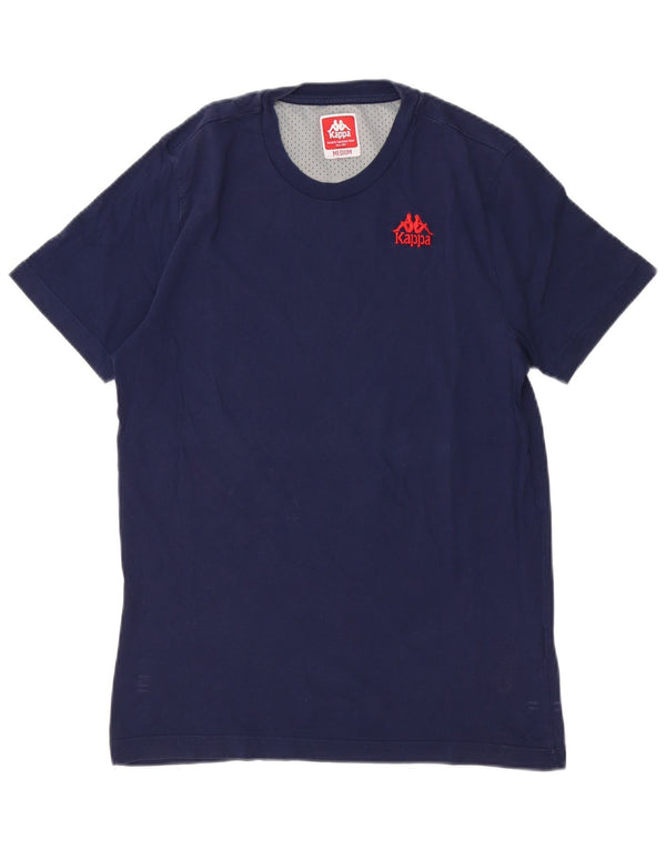 Kappa Herre grafisk T-shirt Top Medium Marineblå Colourblock Bomuld