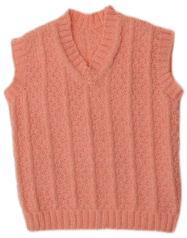 Vintage Dame Vest Tank Top UK 12 Medium Pink