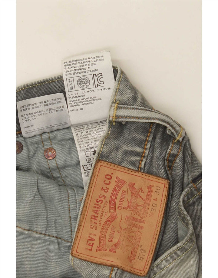Levi's Mens 510 Skinny Jeans W30 L30 Grå Bomuld