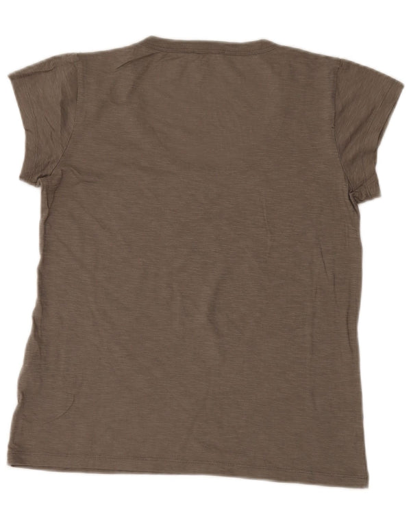 CALVIN KLEIN JEANS Grafisk T-shirt top til kvinder DK 12 Medium Grå Flecked