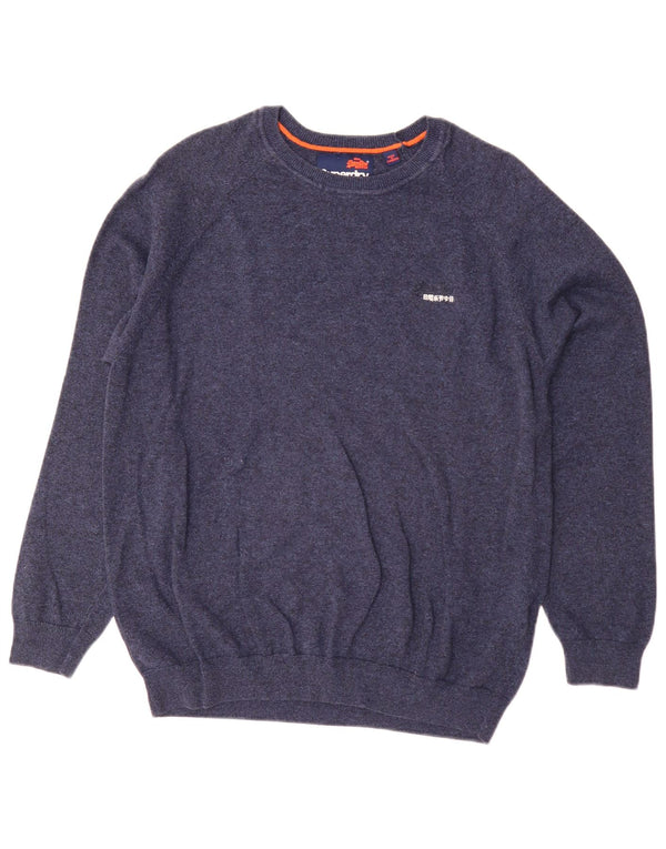 Superdry Herre bådhalstrøje 2XL marineblå bomuld