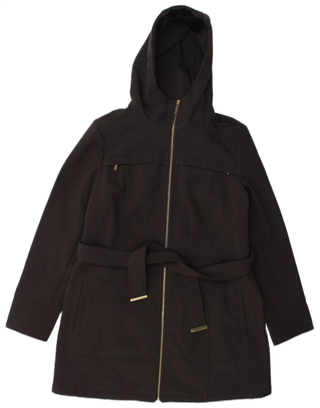 Michael Kors Dame Hooded Parka Jacket UK 16 Large Black Polyester