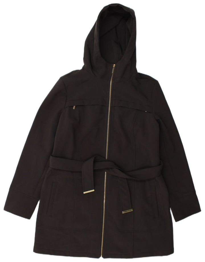 Michael Kors Dame Hooded Parka Jacket UK 16 Large Black Polyester