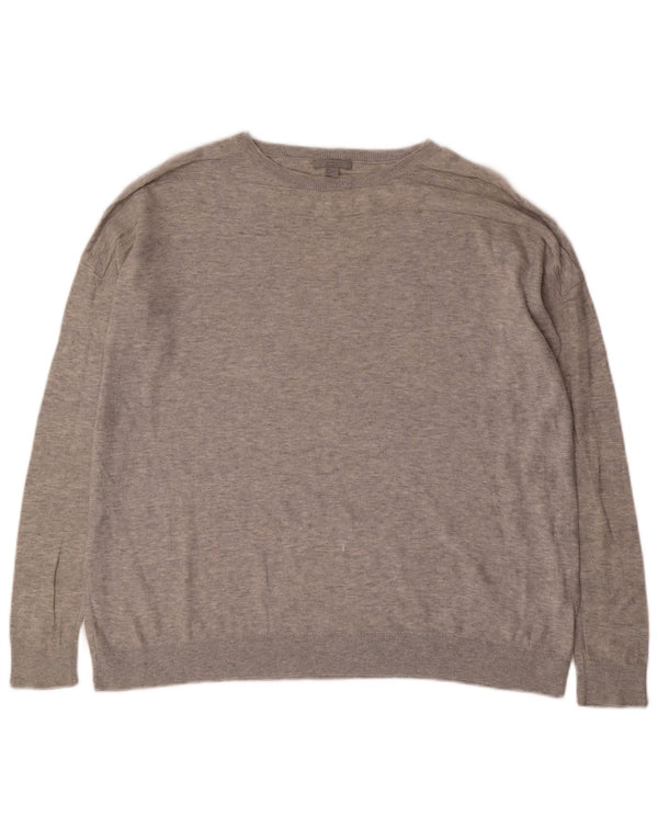 Cos Mens Loose Fit Boat Neck Jumper Sweater Small Grey Cotton