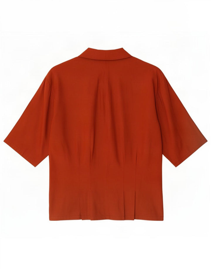 Vintage Dame bluse Top UK 14 Medium Rød