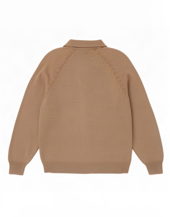 Trussardi Herre Polo Neck Jumper Sweater Medium Beige