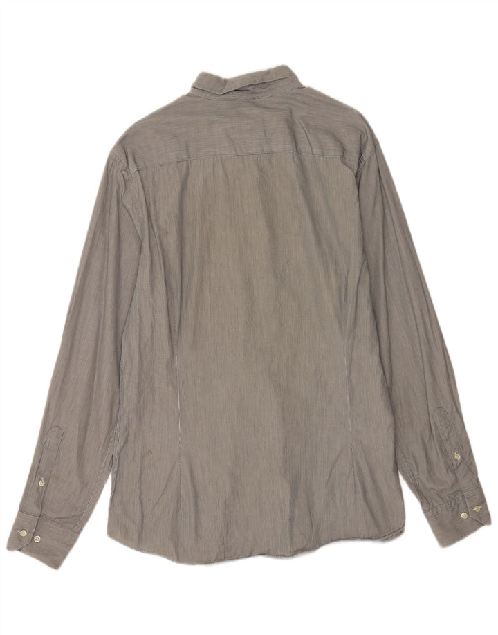 Massimo Dutti Herre Slim Fit skjorte XL Gråstribet bomuld