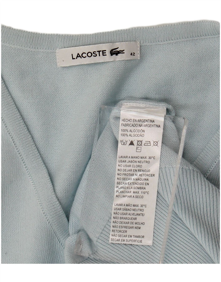 Lacoste Dame V-hals sweater Størrelse 42 Stor Blå Bomuld