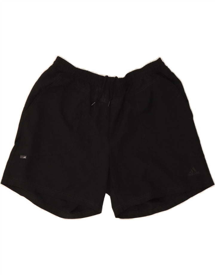 ADIDAS Womens Sport Shorts UK 14 Medium Black Polyester Vintage Adidas and Second-Hand Adidas from Messina Hembry 