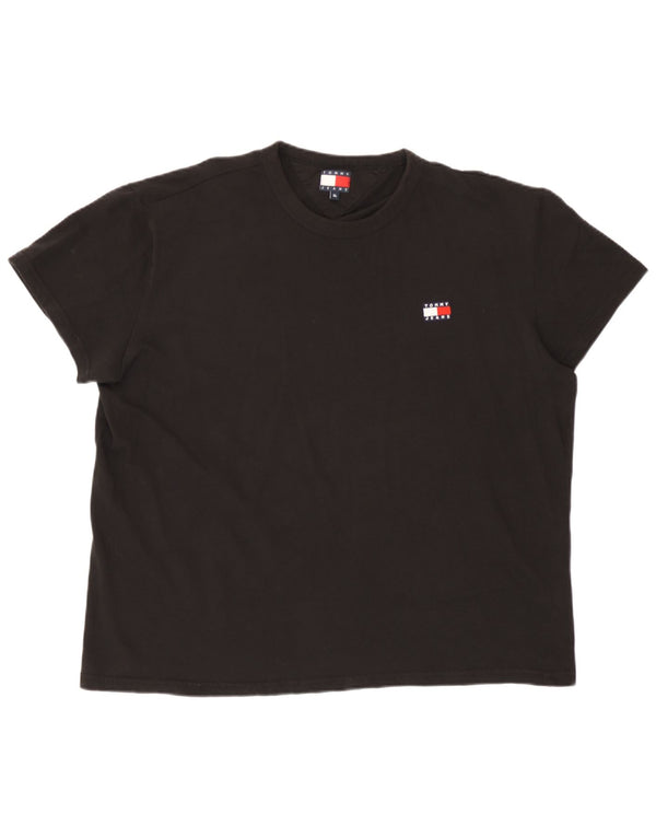 Tommy Hilfiger Dame T-Shirt Top UK 18 XL Sort Bomuld