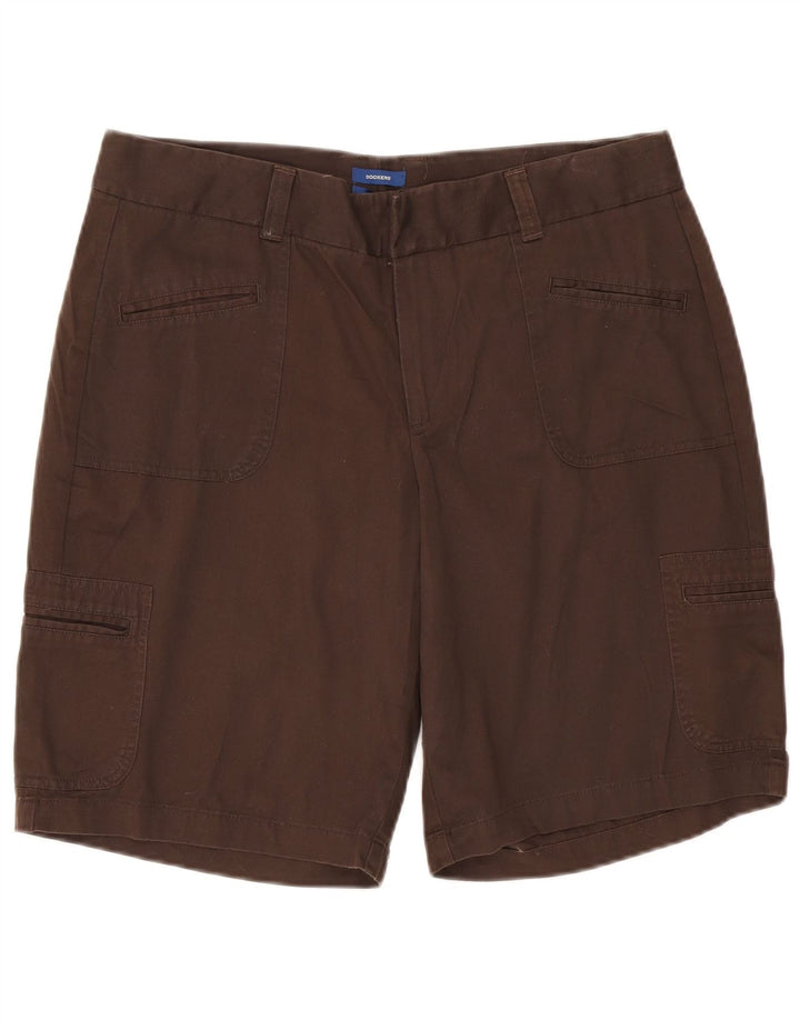 DOCKERS Dame Favorit Fit Cargo Shorts US 14 XL W36 Brun Bomuld