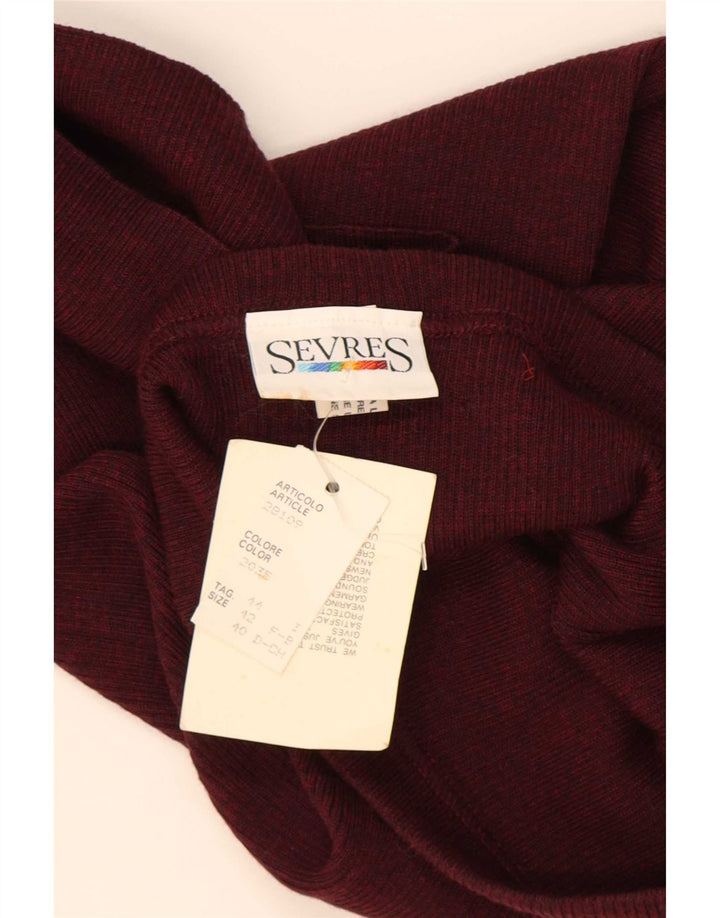 Sevres lige nederdel til kvinder IT 44 Medium W34 Burgundy New Wool