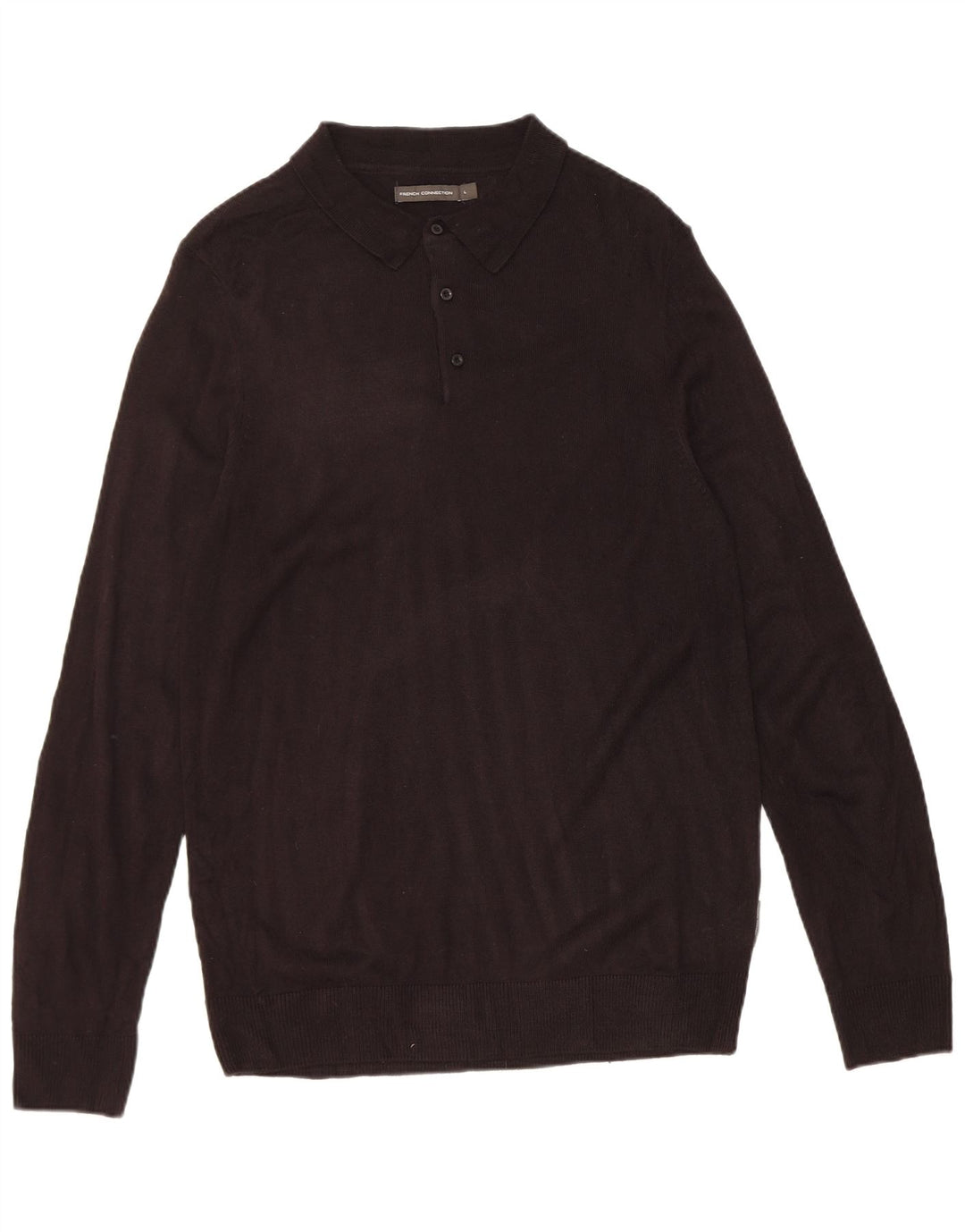 French Connection Herre Polo Neck Jumper Sweater Stor Sort Akryl