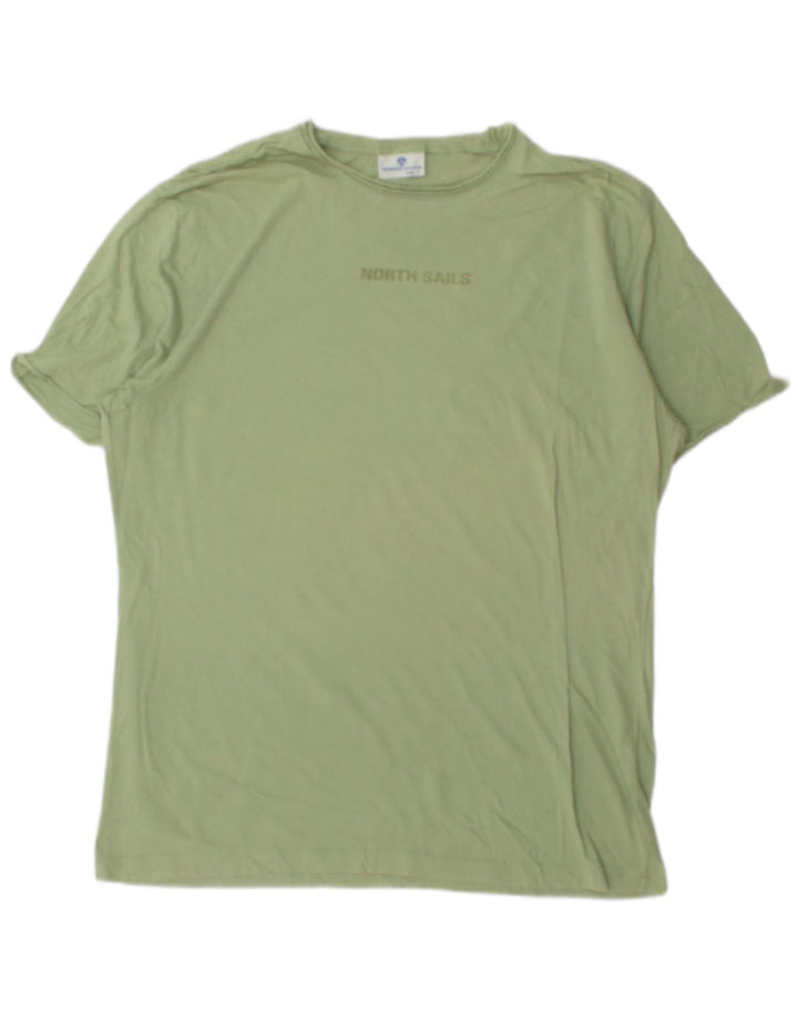 NORTH SAILS Herre Grafisk T-Shirt Top Stor Grøn Bomuld