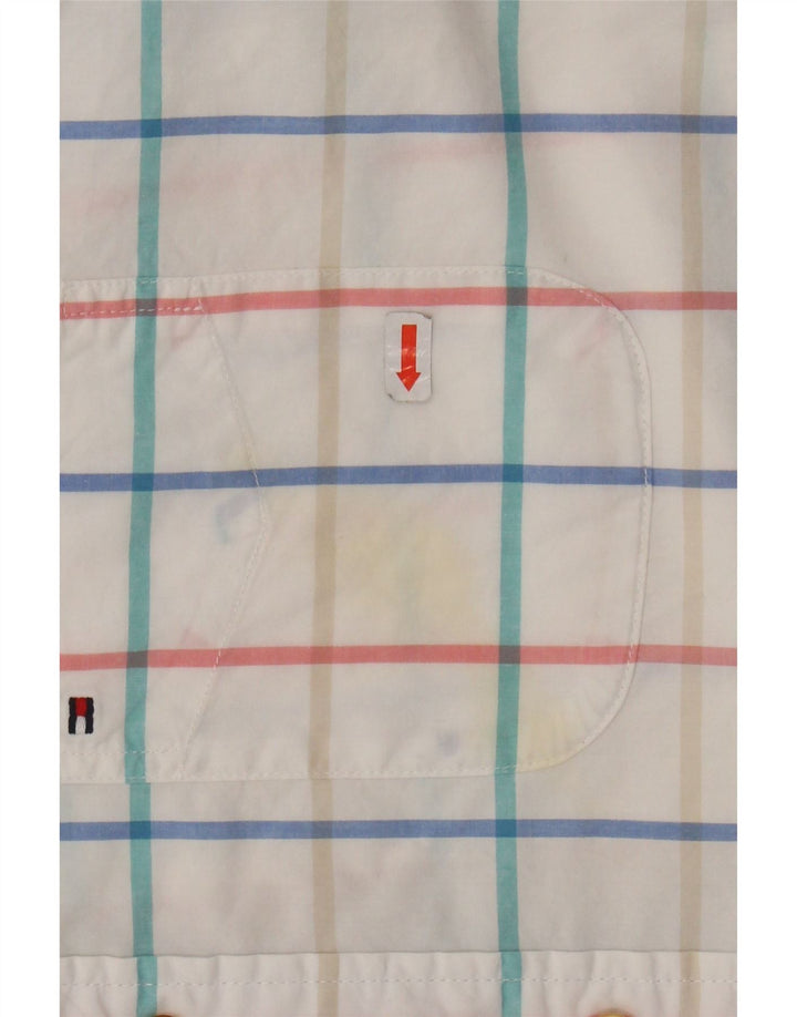 TOMMY HILFIGER Herre Classic Fit skjorte Medium hvid ternet bomuld
