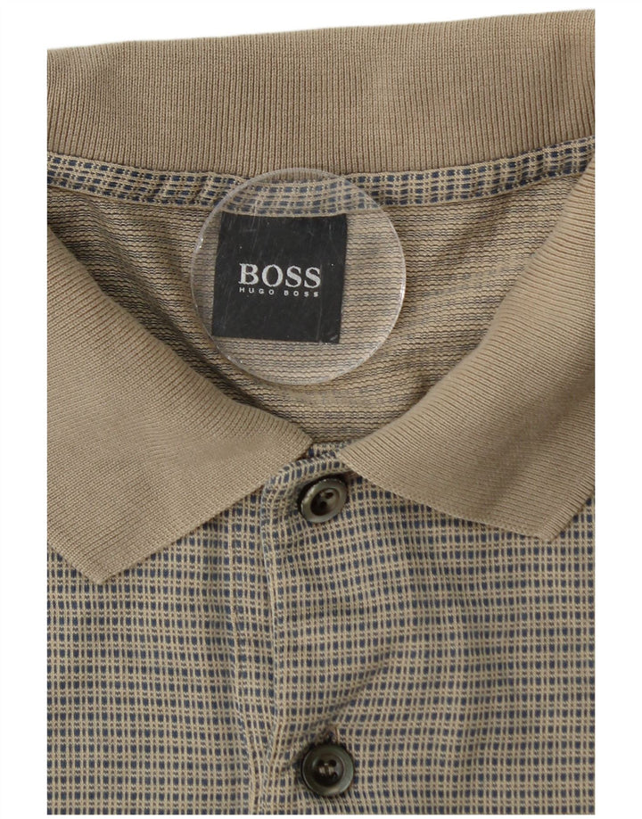 HUGO BOSS Poloskjorte til mænd 2XL Beige Geometrisk Bomuld