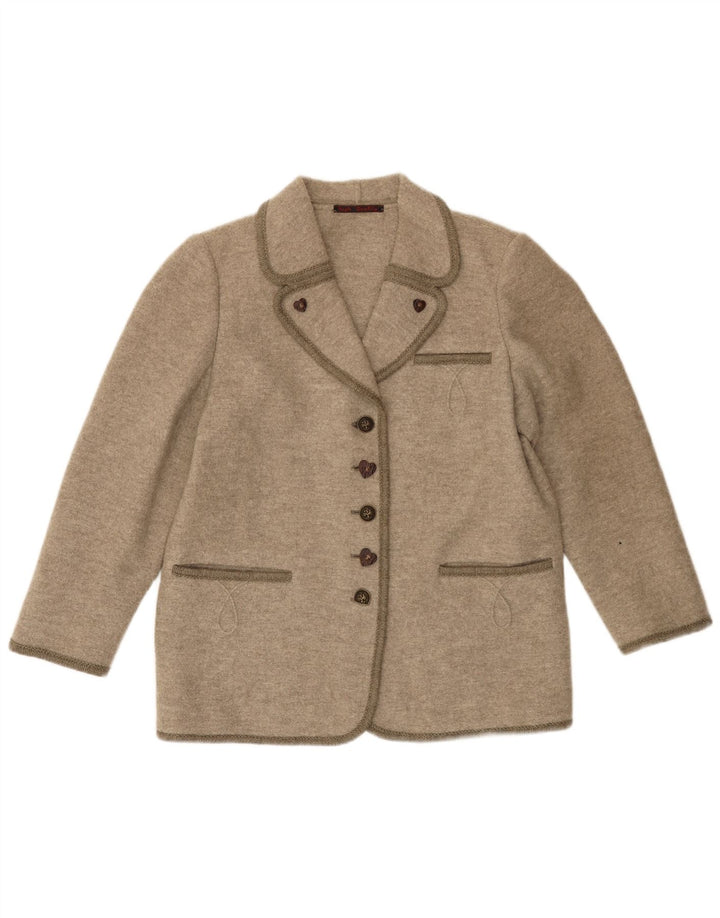 VINTAGE Dame 5-knaps blazerjakke UK 16 Large Beige
