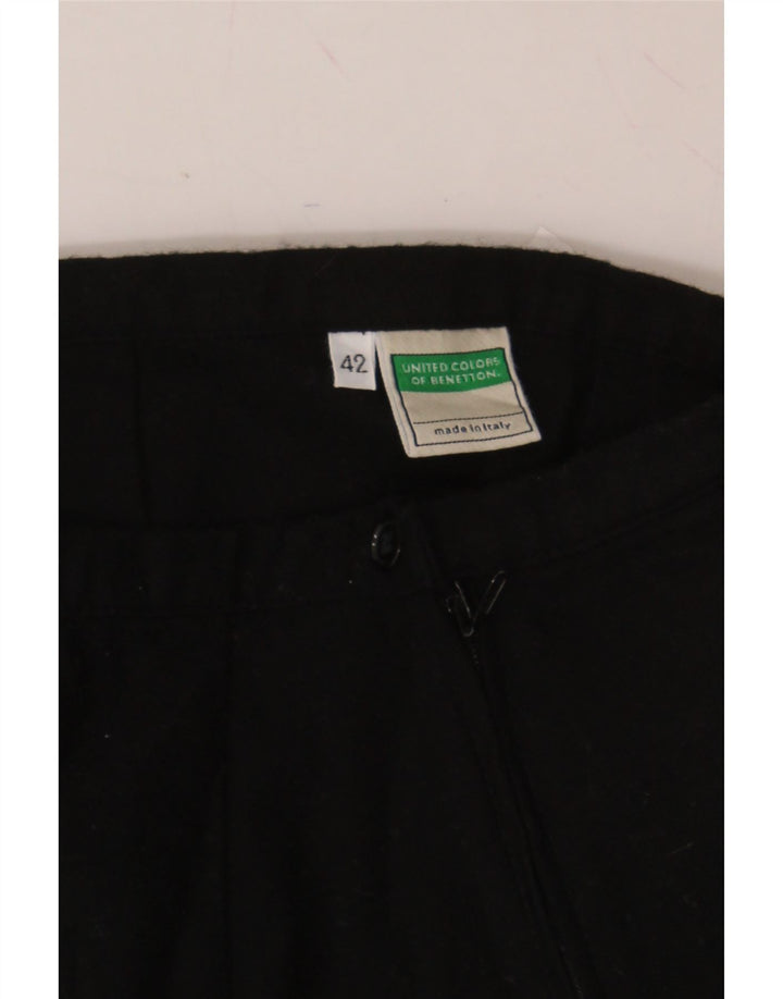 BENETTON Womens A-Line Skirt IT 42 Medium W28 Black New Wool Vintage Benetton and Second-Hand Benetton from Messina Hembry 