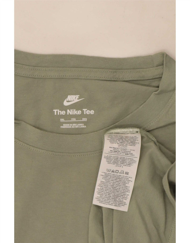 Nike T-shirt top til mænd 2XL Grøn bomuld