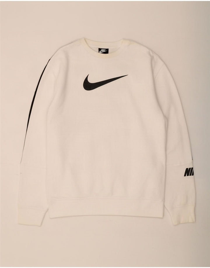 Nike grafisk sweatshirt til mænd, stor hvid bomuld