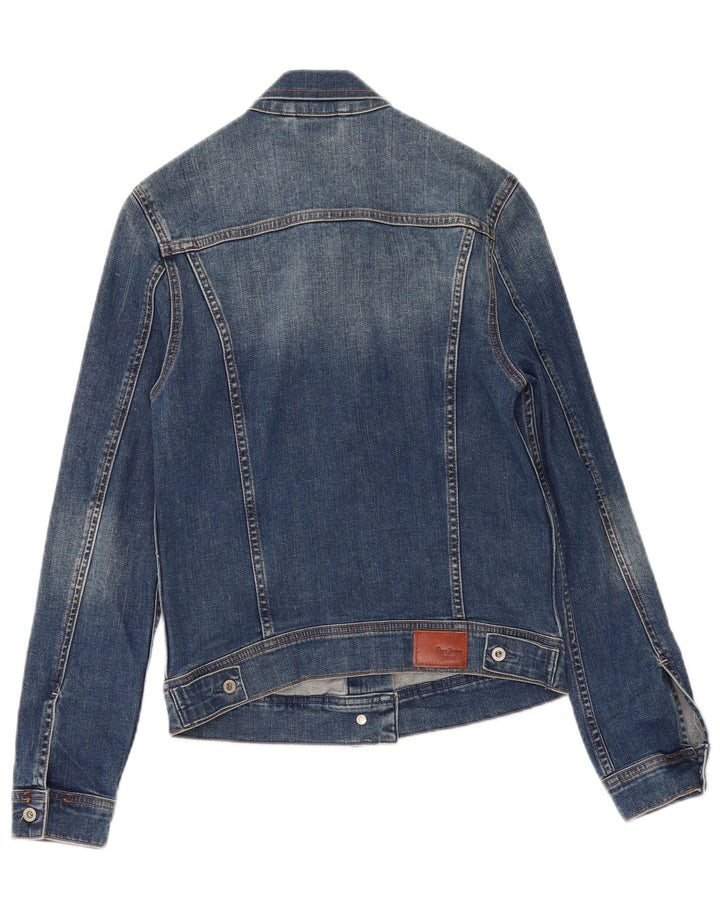 PEPE Jeans Dame Denim Jacket UK 10 Small Navy Blue Bomuld
