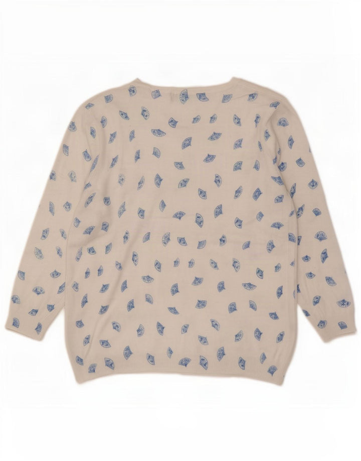 Marks & Spencer Dame Abstrakt mønster Boat Neck Jumper Sweater UK 12 Medi