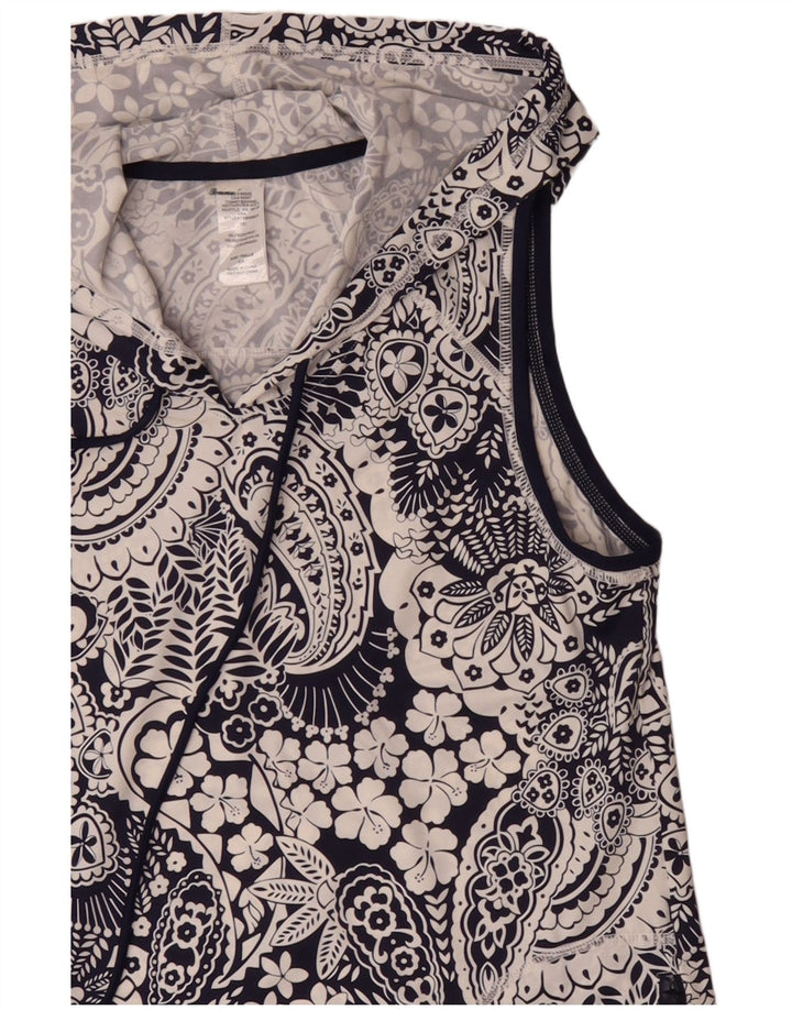 Tommy Bahama Dame ærmeløs bluse Top UK 10 Small Navy Blue Nylon