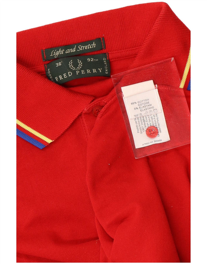 Fred Perry Herre let og stræk poloshirt XS rød bomuld