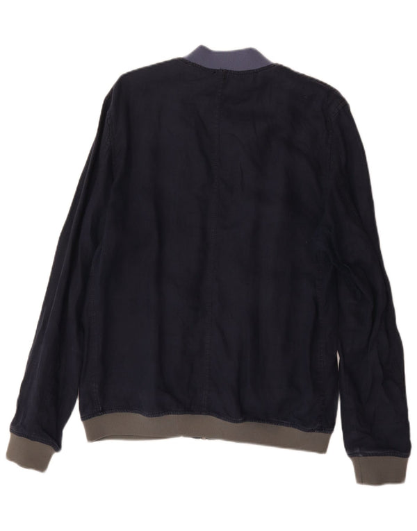 Zara Herre Bomber Jacket UK 40 Large Navy Blue