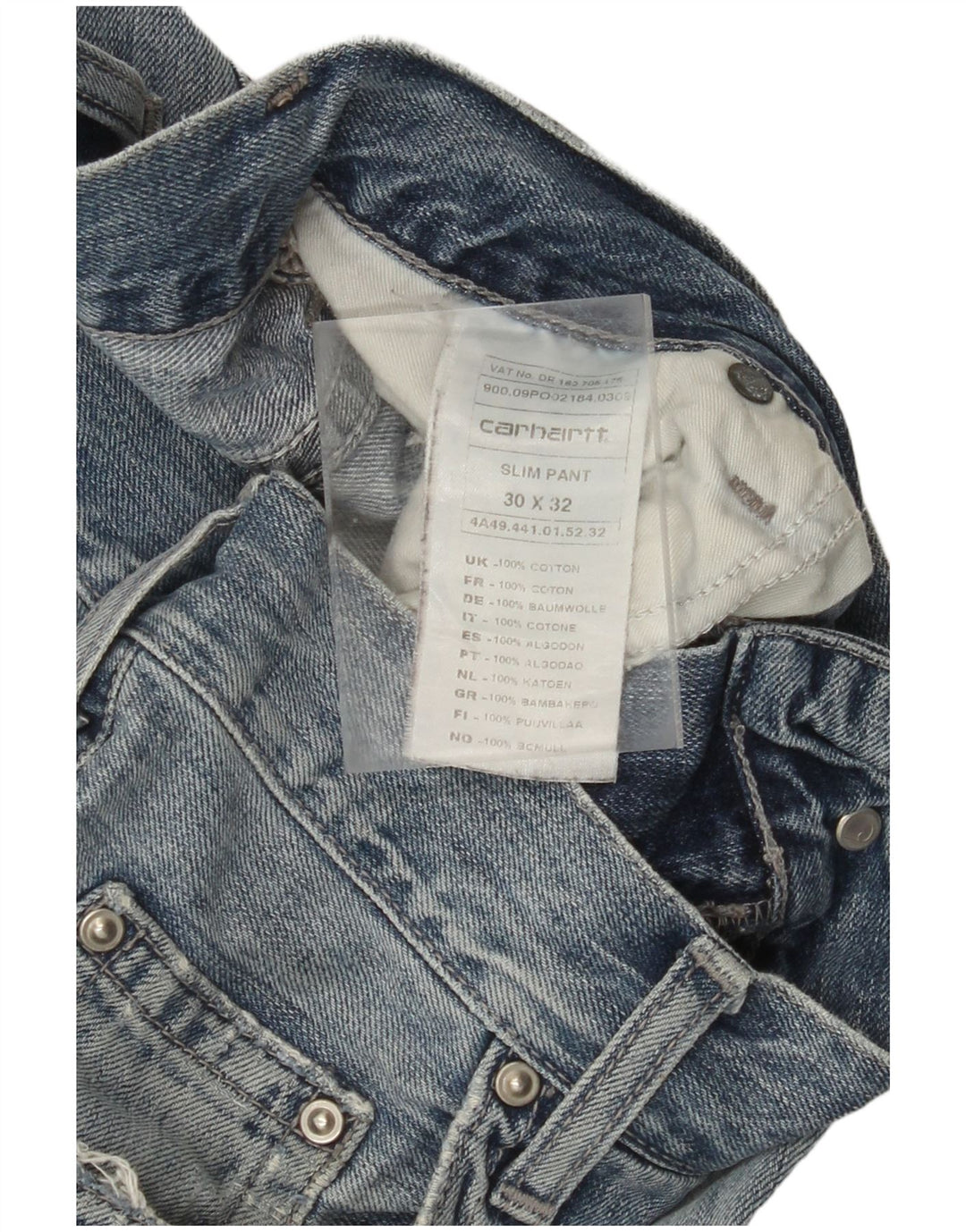 CARHARTT Slim Jeans til mænd W30 L32 blå bomuld