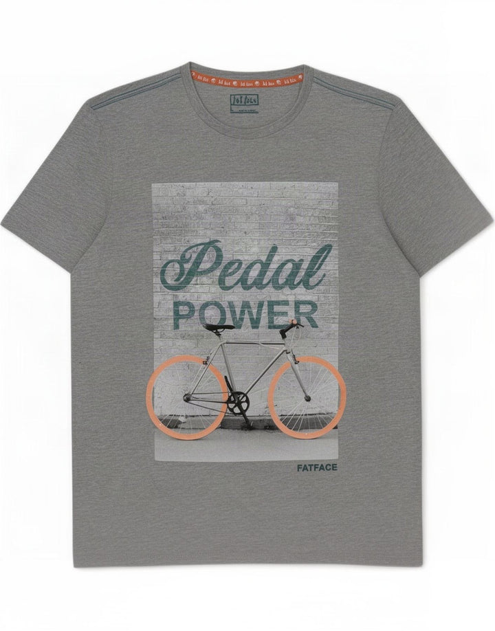 Fat Face Herre Grafisk T-Shirt Top Stor Grå Polyester