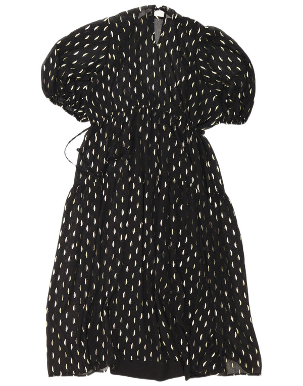 H&M Dame Maxikjole UK 14 Medium Sort Plettet Polyester