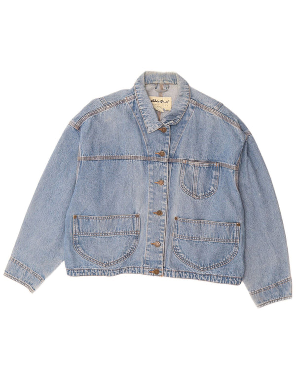 EDDIE BAUER Dame Oversized denimjakke UK 14 Medium Blue Cotton