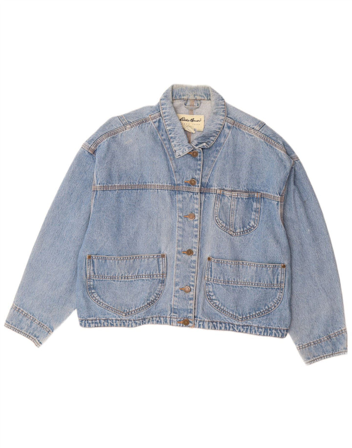 EDDIE BAUER Dame Oversized denimjakke UK 14 Medium Blue Cotton
