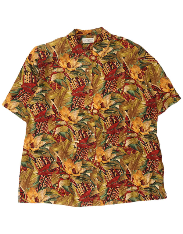 Givenchy kortærmet skjortebluse til kvinder EU 50 3XL flerfarvet blomster