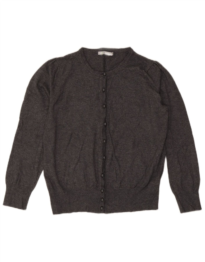 Marks & Spencer Dame Crop Cardigan Sweater UK 14 Medium Grey Viscose