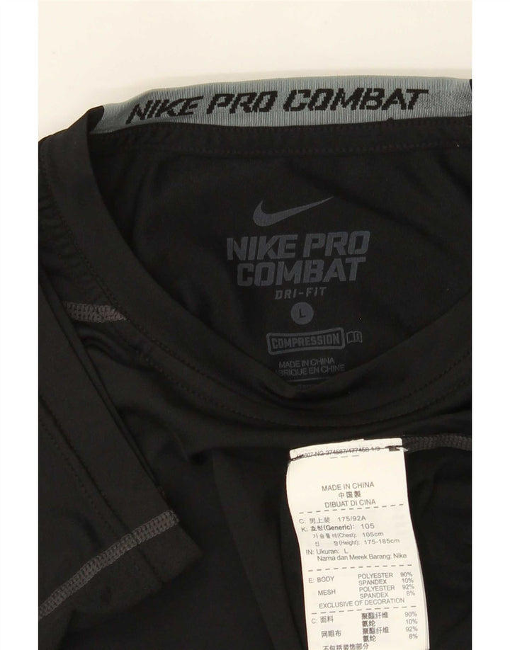 Nike Dame Dri Fit Grafisk T-Shirt Top UK 16 Stor Sort Polyester