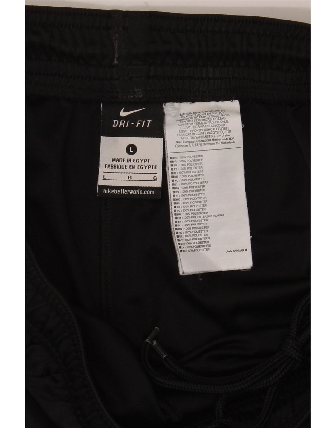 Nike Herre Dri Fit sportsshorts, store sorte polyester