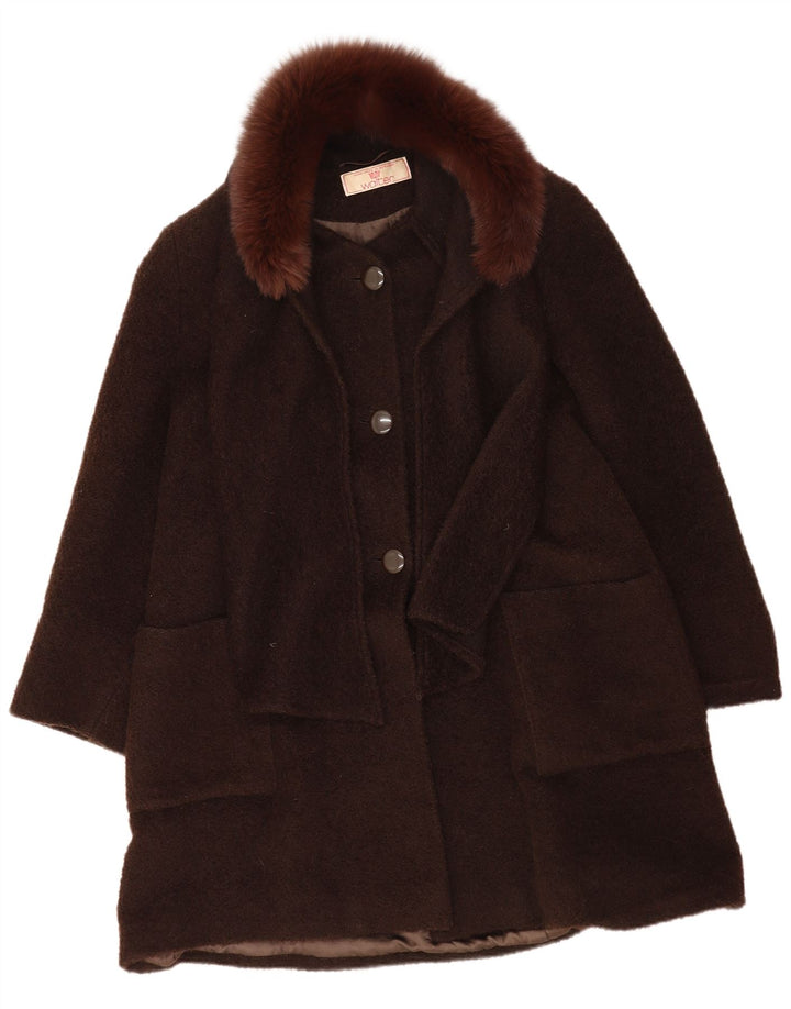 Loden Frey Dame Håndlavet Oversized Overfrakke EU 38 Medium Brun