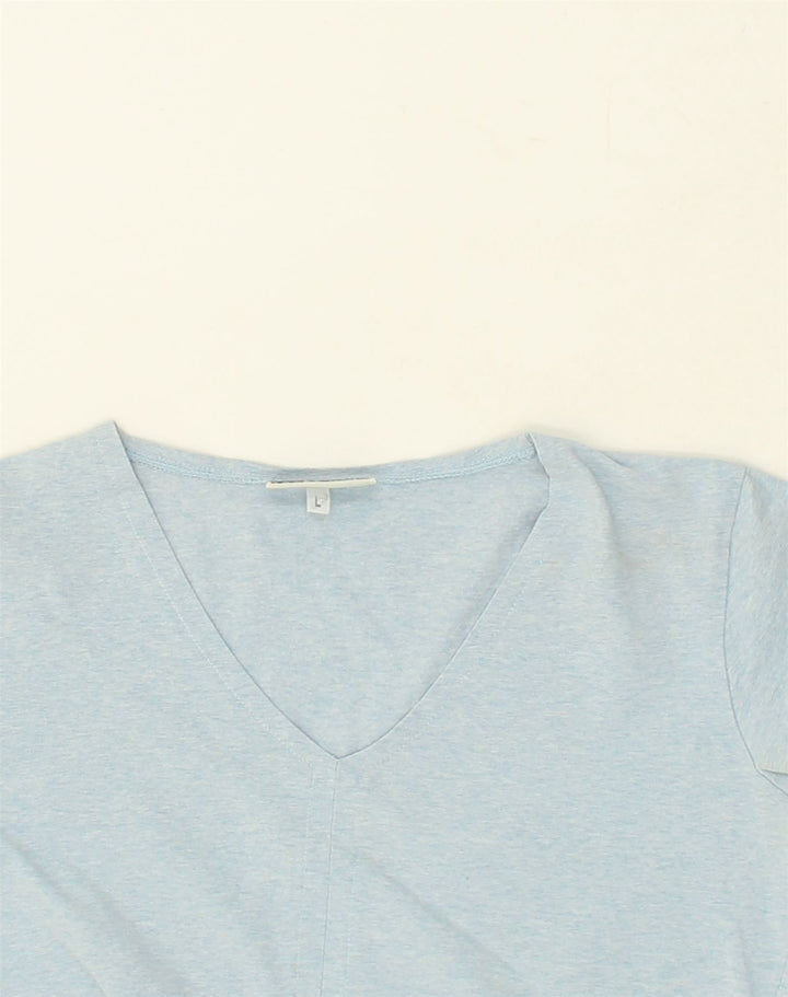 ASICS Womens T-Shirt Top UK 14 Large Blue Cotton | Vintage Asics | Thrift | Second-Hand Asics | Used Clothing | Messina Hembry 