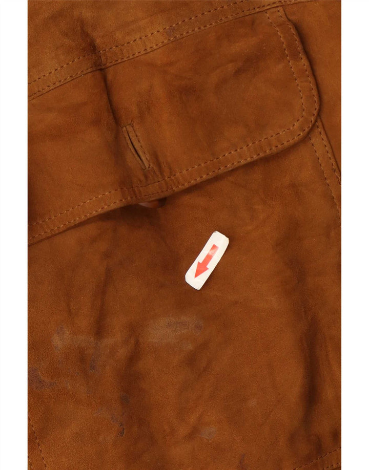 Vintage herre ruskind bomberjakke IT 56 3XL beige læder