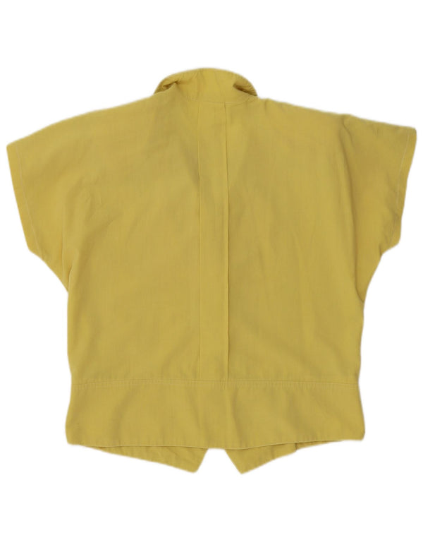 Vintage Dame Kortærmet Bluse UK 16 Stor Gul