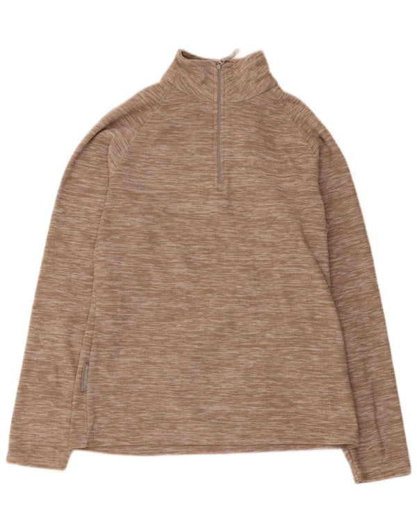 Mountain Warehouse Dame lynlås-hals Fleece Jumper UK 10 Small Beige Flecked