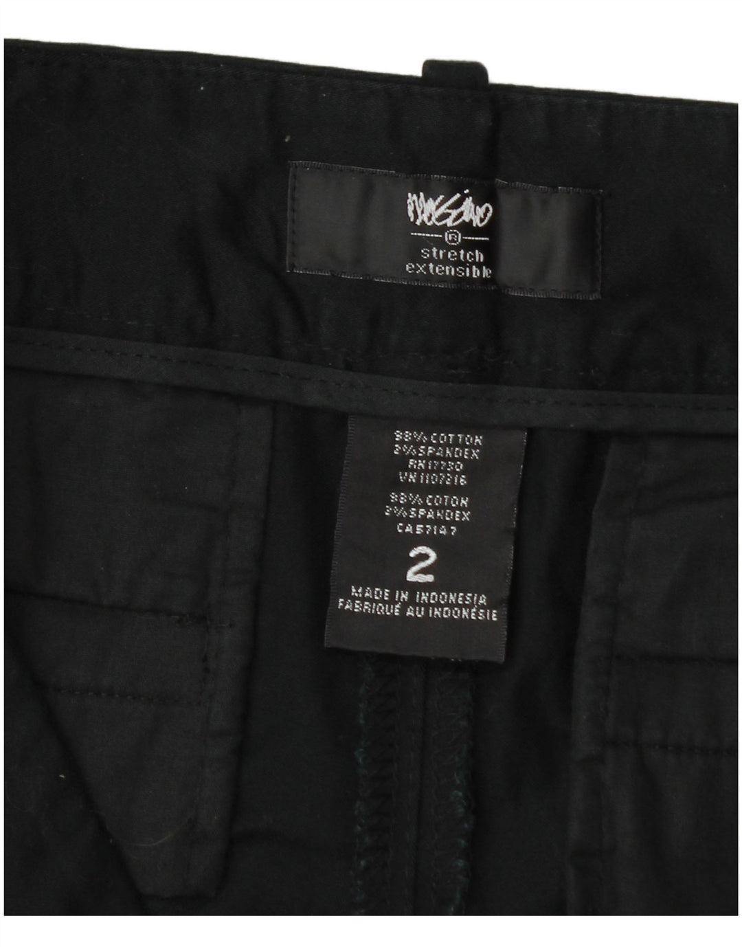 Mossimo Chino Shorts til kvinder US 2 XS W32 Sort Bomuld