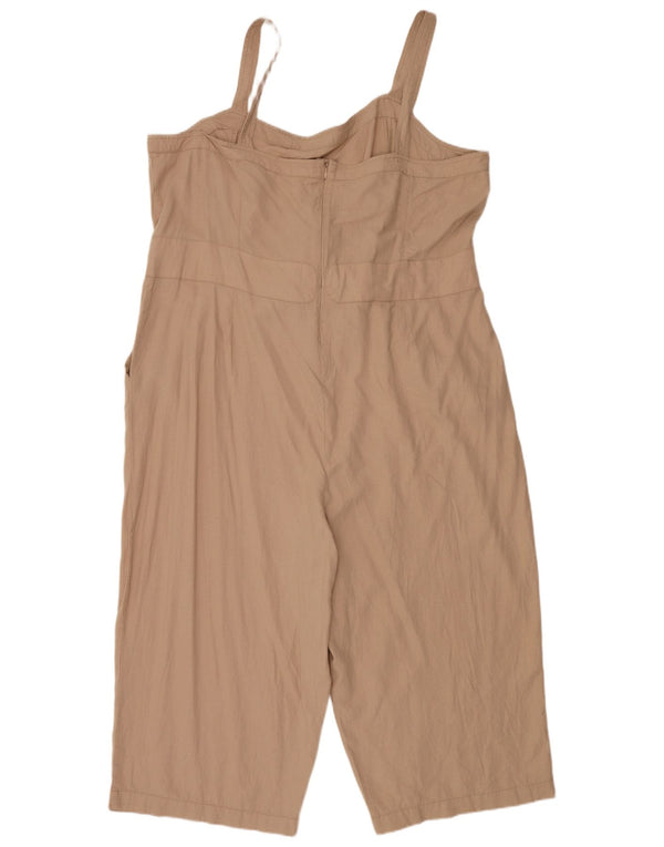 Fat Face Dame Ærmeløs Jumpsuit UK 22 3XL W48 L20 Beige Linen