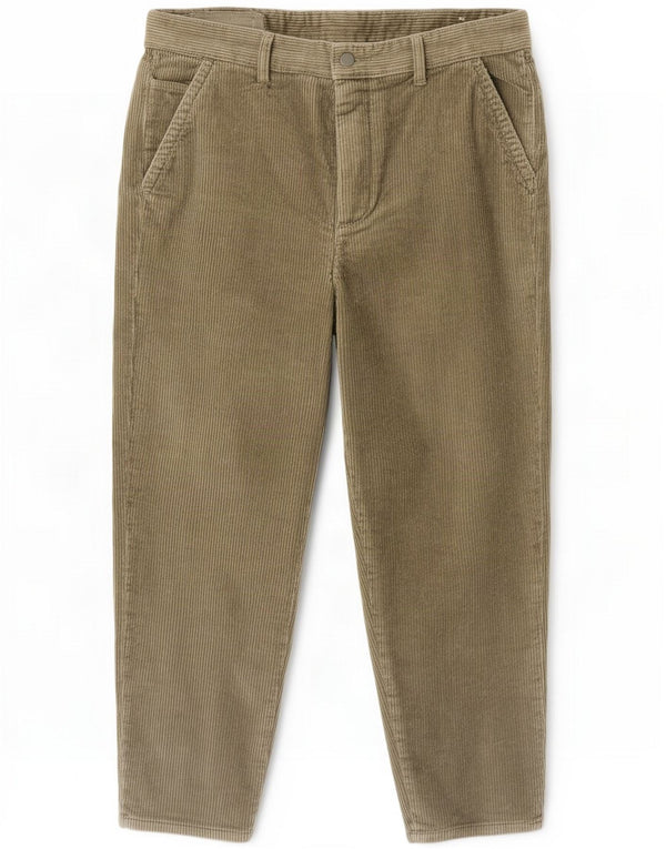 Zara Herre tilspidsede fløjlsbukser EU 46 XL W36 L27 Khaki Bomuld