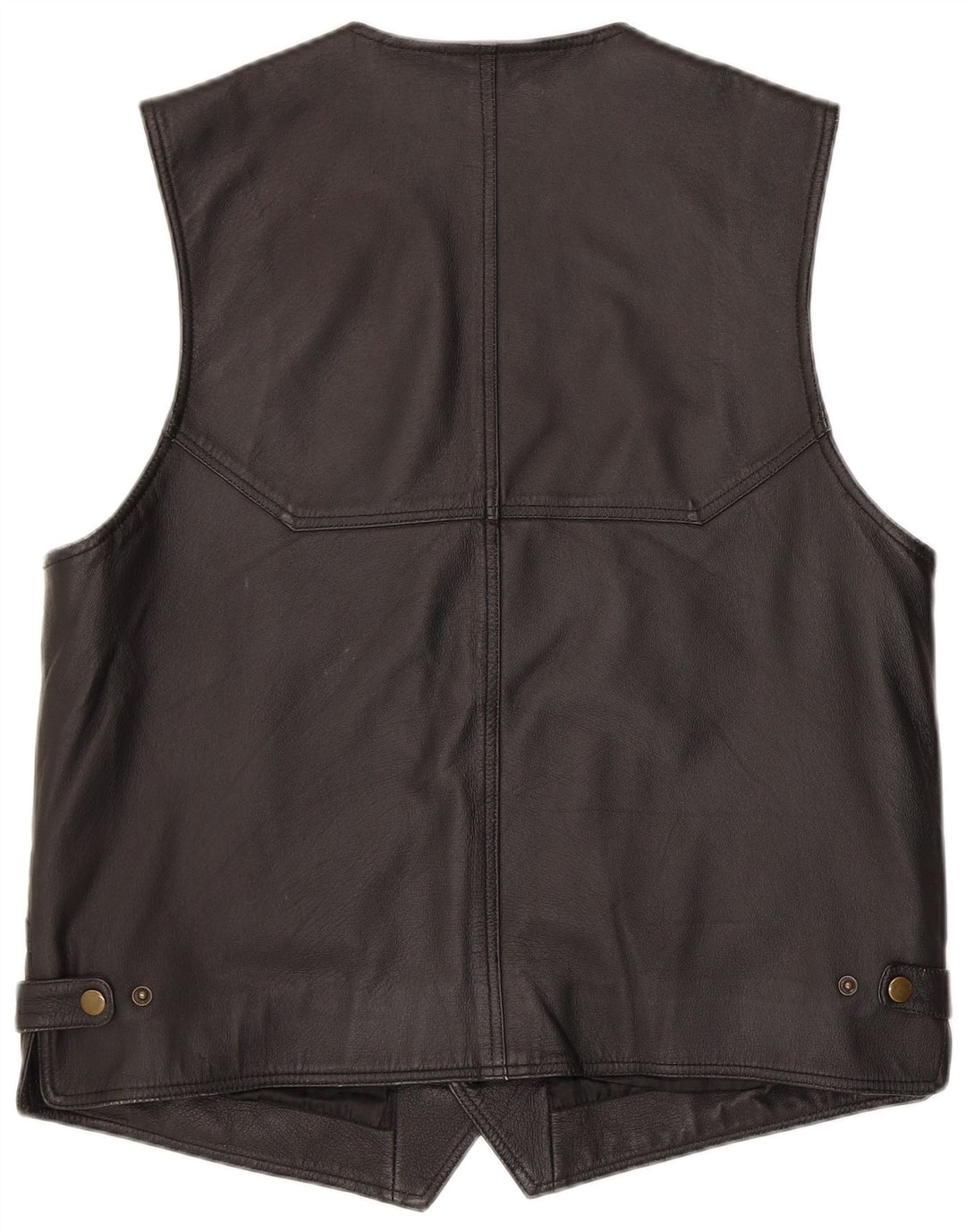 Vintage herre læder vest mellem sort læder